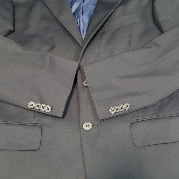 Joseph Abboud Navy 100% Wool Full Suit 2 Piece Blazer Pants USA 38S/W32 (32x29) - Picture 13 of 16